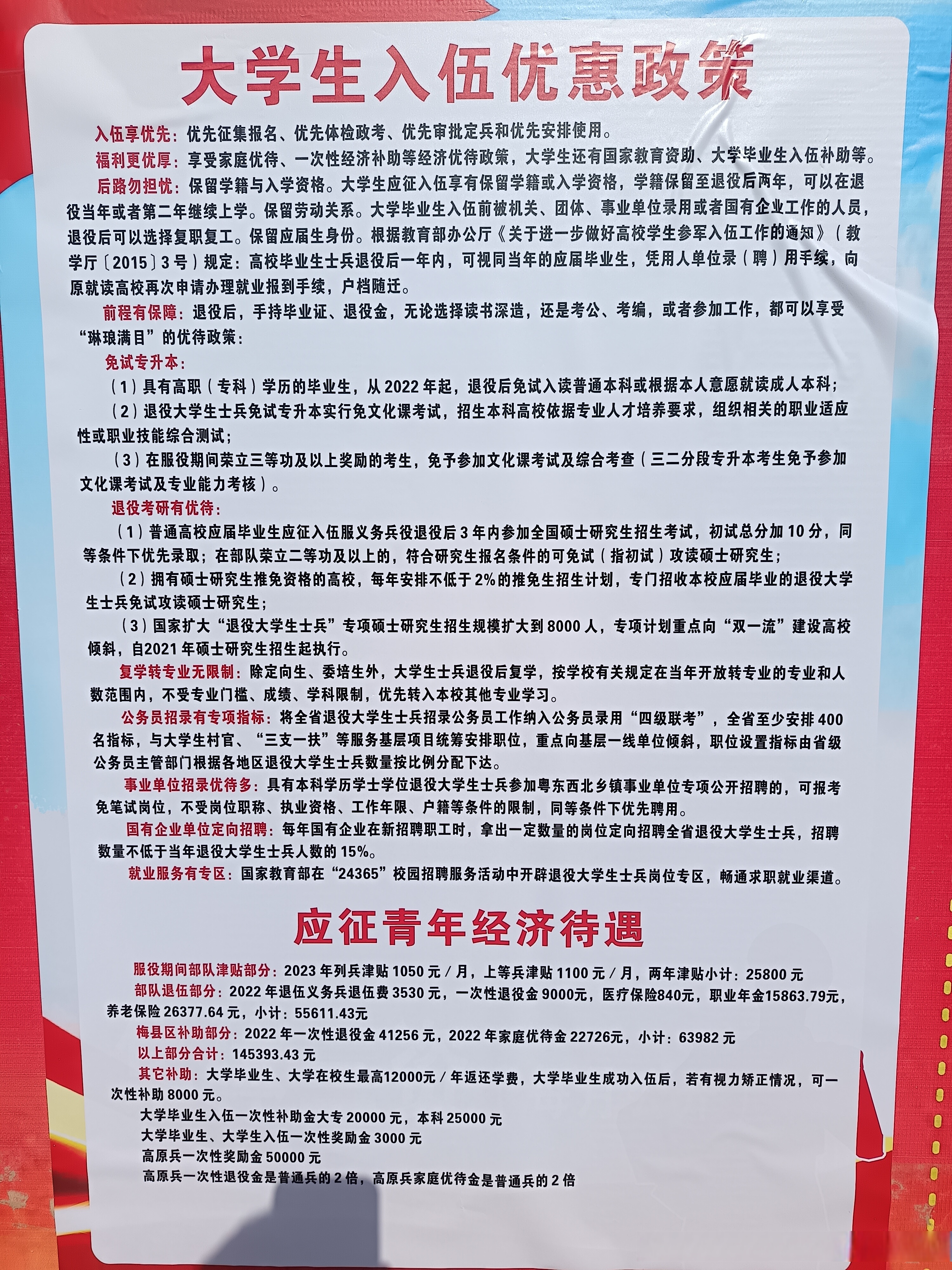大学生参军入伍的四大优惠政策，大学生参军入伍的四大优惠政策详解