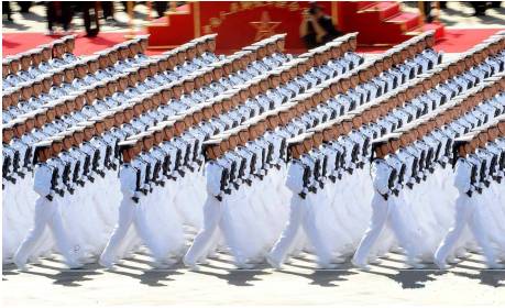2009年阅兵式中的水兵方队，荣耀与力量的展现，2009年阅兵式中的水兵方队，荣耀与力量的交汇
