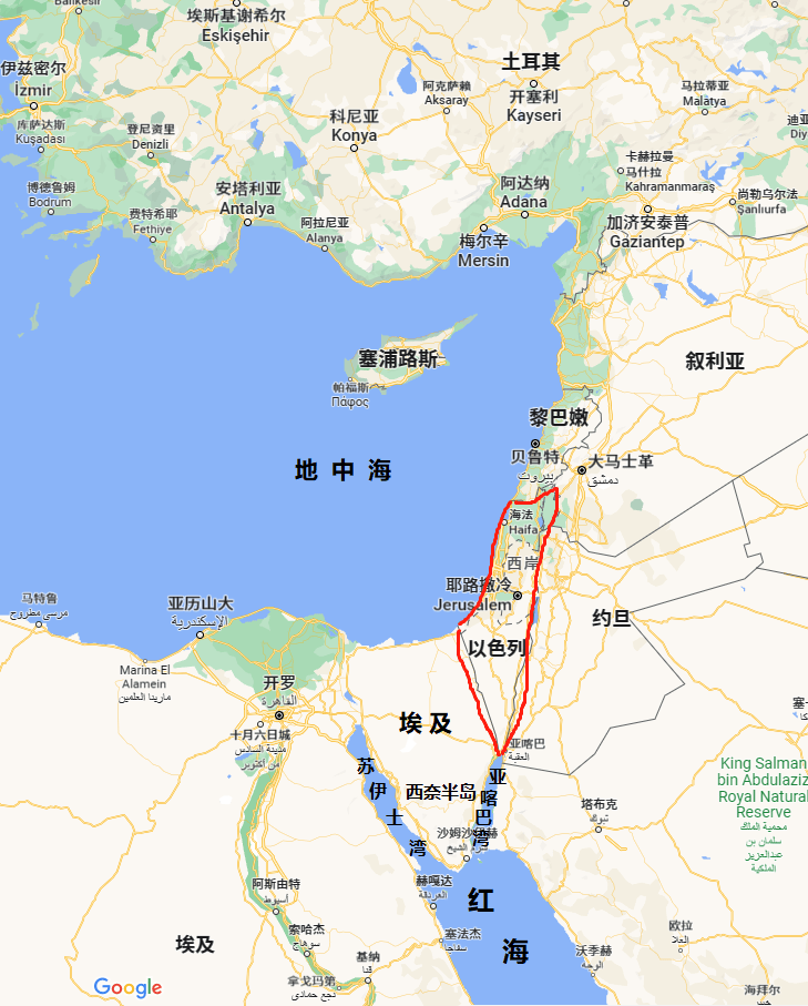 以色列周边国家地图，揭示中东地区的地理格局与复杂关系，以色列周边国家地图，揭示中东地理格局与复杂国际关系