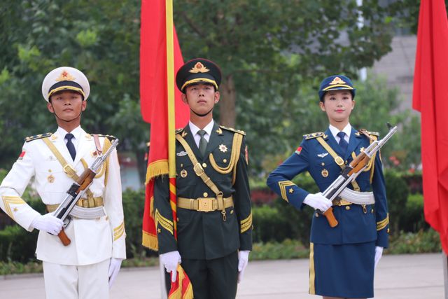三军仪仗队图片线描，展现荣耀与威严的艺术，三军仪仗队线描图片，荣耀与威严的艺术展现