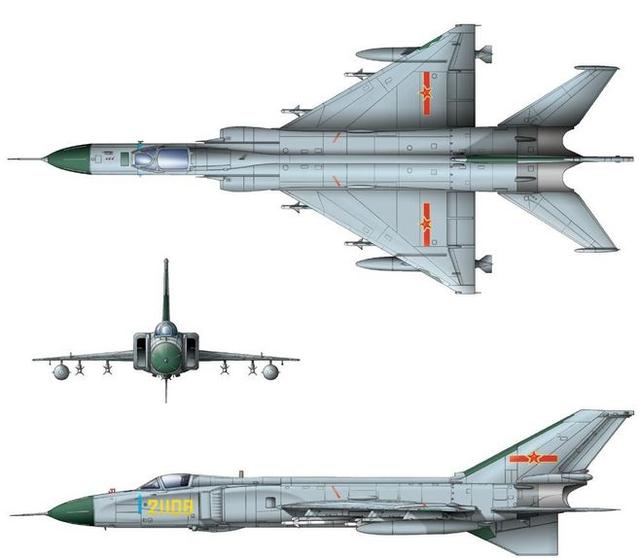 歼八战斗机三视图,深度解析中国空军主力战斗机的风采,深度解析,歼八战斗机三视图,展现中国空军主力战机风采